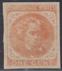 USA Scott #CSA14 1ct Confederate Mint OG Never Hinged XF four margin CV $95