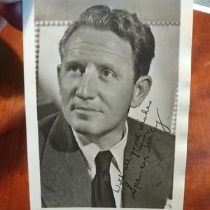 Vintage Early Hollywood Spencer Tracy Studio Card Photo printed Signed actor  - Picture 1 of 7