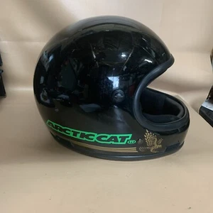 Vintage Black Arctic Cat Helmet Snell 80 - Picture 1 of 11