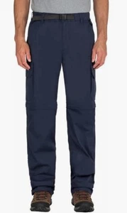 BC Clothing Men's Convertible Cargo Pants/Shorts Navy - Picture 1 of 5