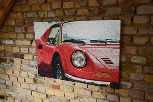 XL Einzelstück 246 GTS Dino ORIGINAL WERK mixed media UNIKAT - Bild 1 von 6