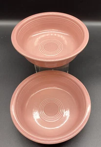 Lot of 2-Fiestaware Cereal/fruit Soup Bowl Rose Pink Fiesta HLCO USA 6 3/4" - Picture 1 of 5