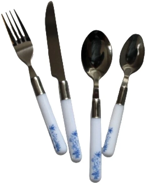 Bistro-Besteck Besteckset 48-teilig Edelstahl mit Kunststoffgriffen Zwiebeldekor - Bild 1 von 1