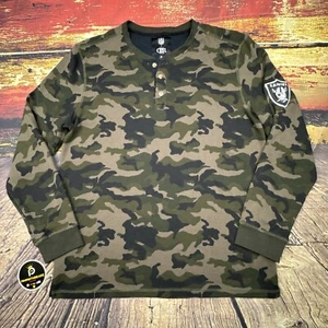 Las Vegas Raiders Shirt Mens XL Camo Henley Waffle Thermal Darius Rucker x NFL - Picture 1 of 10