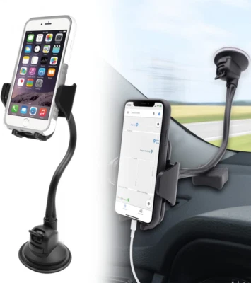 Macally Windshield Phone Mount for Car, Super Strong Suction Cup Black  - Image 1 of 4