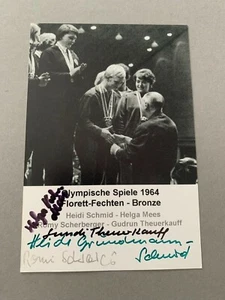 Deutschland Olympiabronze 1976 Fechten komplett signed Foto 10x15 Rarität - Picture 1 of 1