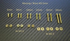 Phono Screws Set M2.5 Brass for Cartridge / Headshell / Turntable Messing NEW - Picture 1 of 1