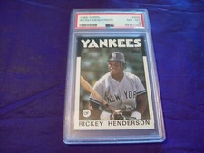 1986 TOPPS #500 RICKEY HENDERSON (YANKEES) PSA 8