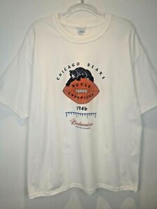 NFL Chicago Bears World Champion 1946 T-Shirt White XL Gildan Heavy Cotton 