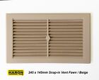 Air Vent Fawn / Beige Colour Snap-In - 245 x 145mm Plastic Grille Louvre