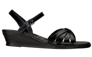 SAS Women's Black Strippy Quarter Strap Heeled Sandal - Size 8.5 M - Picture 1 of 11