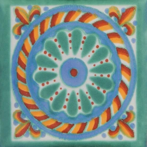 Azulejos de cerámica Talavera mexicana de 3 pies cuadrados hechos a mano 27 piezas 4x4 - C174 - Imagen 1 de 1