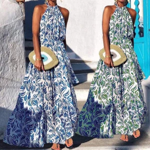 Boho Floral Halter Maxi Dress - Picture 1 of 15