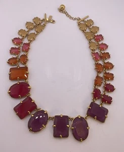 Kate Spade New York Coated Confetti Pink Orange Purple Necklace Gold Tone 17 In. - Picture 1 of 11