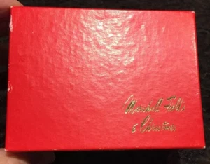 Vintage Marshall Field & Co Chicago Red Christmas Gold Gift Box - Picture 1 of 7