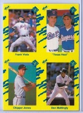 (RARE YELLOW) CHIPPER JONES 1990 CLASSIC ROOKIE CARD w/h Nolan Ryan/Mattingly! 