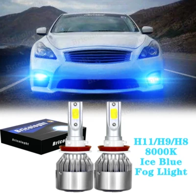 LED Headlight Kit H11 8000K Ice Blue Bulbs Fog Lights for INFINITI G37 2011-2013 - Image 1 of 4