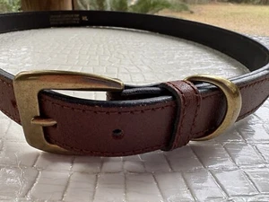 Cintura vintage vera pelle donna media/grande marrone equitazione ottone fibbia custode - Foto 1 di 11