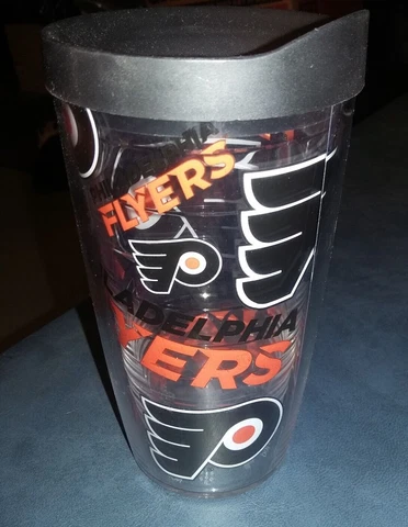 PHILADELPHIA FLYERS TERVIS 16 OZ TUMBLER CUP CLEAR WITH LOGOS Cover