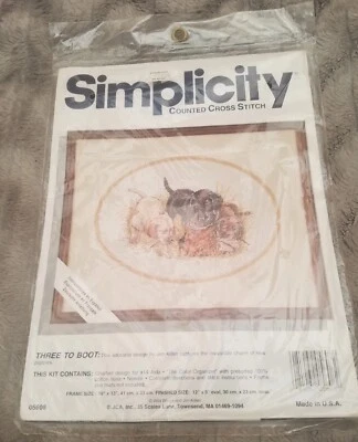 Simplicity Contado Punto de Cruz 05608 Cachorro Perro Tres Arranques Kit Sellado Foto 1 de 4