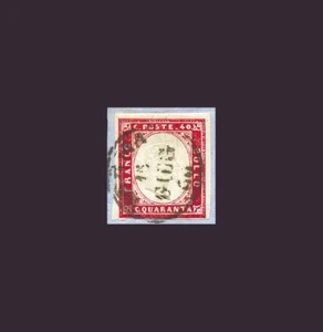 1860 Sardegna: 40c. carminio lillaceo (N°16Cb) SPL. Cert  M.Manzoni (L128) - Picture 1 of 2