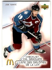 2005-06 Upper Deck McDonald's CHL Graduates Joe Sakic #CG1 Colorado Avalanche