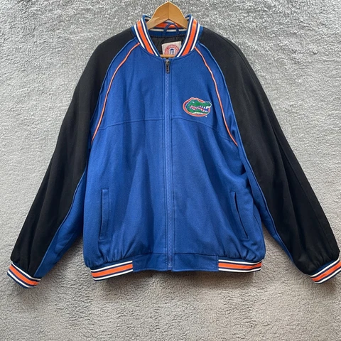 Vintage  Florida Gators Bomber Jacket Mens 2XL Blue Black Essex Manufacturing Cover