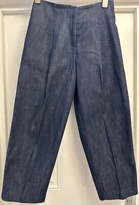 ACNE STUDIOS Blue MUROL Cotton Denim Wide Fit Cropped Capri Flare Jeans 36 UK8 - Picture 1 of 6