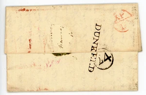 1792 entire wrapper to Paris, bearing 3rd type "Dunkeld" S/L handstamp in black - Picture 1 of 2
