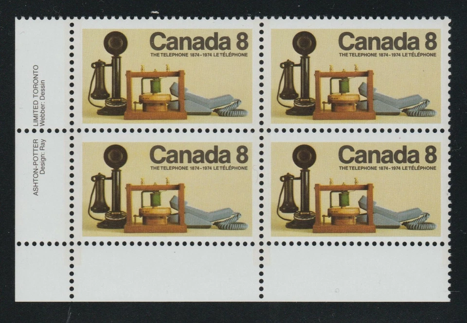 1974 Canada SC# 641 LL - Telephone Centenary - Plate Block M-NH Lot # 2564c - Image 1 of 1