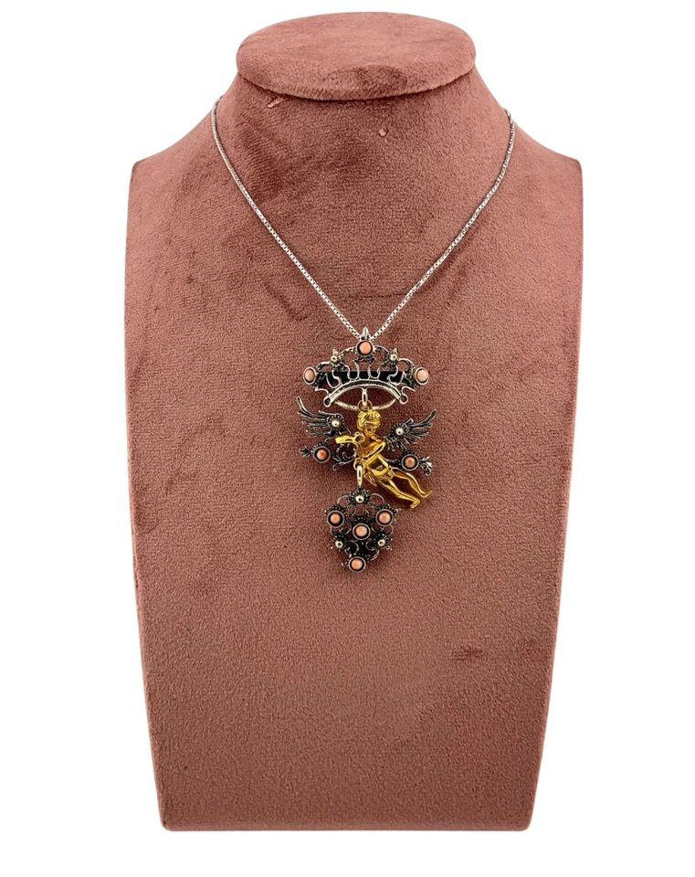 Di Rienzo Giuseppe Gioielli Amorino di Scanno | Argento 800‰ con Coralli Rosa - Immagine 1 di 1