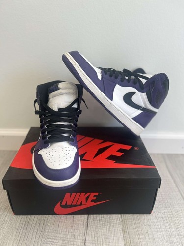 Jordan 1 High Court viola bianco taglia 12 (u