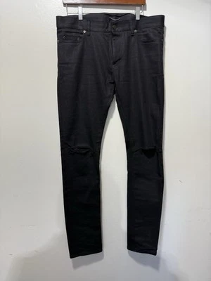 YSL Saint Laurent Ripped Knee Jeans Size 33 Black - Image 1 of 4