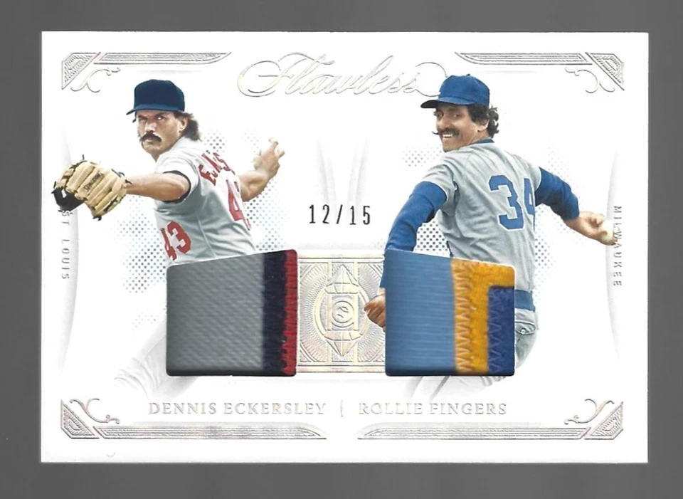 Dennis Eckersley Rollie Fingers 2022 Panini impecable doble reliquias parche 12/15 💲 Foto 1 de 3