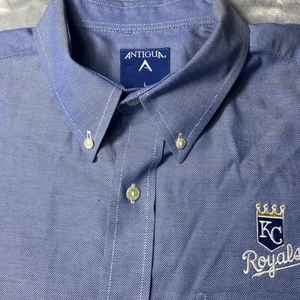 Men's Antigua KC Royals Long Sleeve Shirt, Button Down size Large - Picture 1 of 8