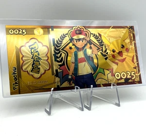 Pikachu - 24k Gold Foil Banknote - PREMIUM Pokemon Collectible Bill +SLEEVE! - Picture 1 of 2