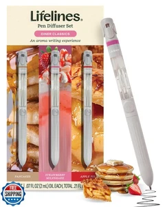 Lifelines Pen Diffuser Set, Diner Classics 3-Pack - 1mm Black Ballpoint Pens - Picture 1 of 5