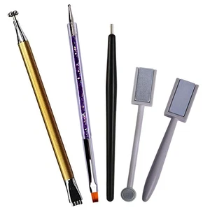 Nagel Magnet Stick Set 5 Stück, Doppelkopf Blumendesign Nagel Magnet Stift Und S - Bild 1 von 12
