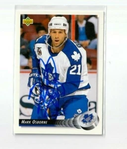 MARK OSBORNE autographed SIGNED '92/93 TORONTO MAPLE LEAFS "Upper Deck" card - Picture 1 of 1