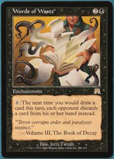 Words of Waste Onslaught NM Black Rare MAGIC MTG CARD (ID# 232222) ABUGames