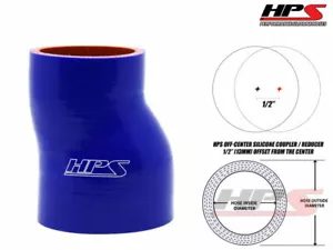 4" LONG HPS 3.5" - 4" 89mm - 102mm 4-Ply Silicone Turbo Offset Reducer Hose BLUE - Foto 1 di 1