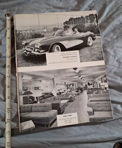 1958 Printanzeige - Washburn Chevrolet - Santa Barbara - Probespinn in der neuen Corvette - Bild 1 von 2