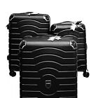 Reisekoffer- Set Schwarz mit 4 Rder 360 drehbar dreiteilige Hartschale 