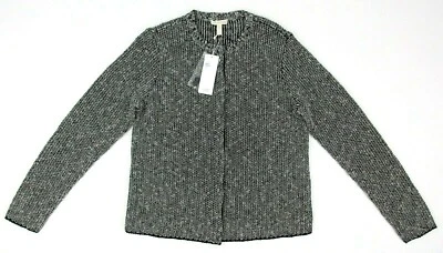 Cárdigan Eileen Fisher Orgánico Lino Algodón Grano Negro Blanco Talla PEQUEÑO $278 Foto 1 de 4