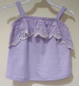 NWT Gymboree Little Essentials Purple Eyelet Ruffle Top Girl's Size 4T - Picture 1 of 2
