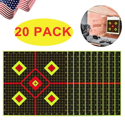 OUTDOORS-ONLINE 20 Pack 12x12" Shooting Targets Gun Pistol Rifle Reactive Splatter Paper Target