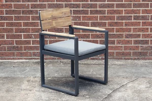 Tura Beach Outdoor Dining Chair - Rust Proof Aluminium Frame - Acacia Timber - Picture 1 of 6