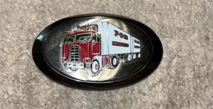 Vintage Truckers Semi Tractor Oval Belt Buckle Enamel P-I-E Truck Teamsters - Picture 1 of 4