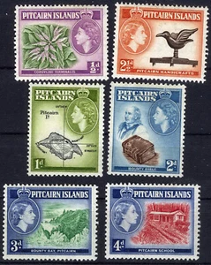 Isole Pitcairn 1957 Regina Elisabetta e Isola scene MH (SC# 20-25) - Foto 1 di 1