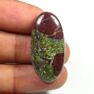 Cabujón verde natural piedra preciosa lisa ovalada jaspe sangre dragón 31x15 mm DC-54 - Imagen 1 de 9